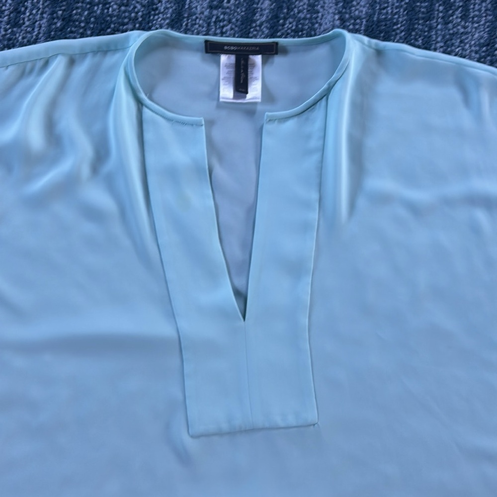 Flowy BCBGMAXAZRIA top in aqua, size M/L - Picture 8 of 14